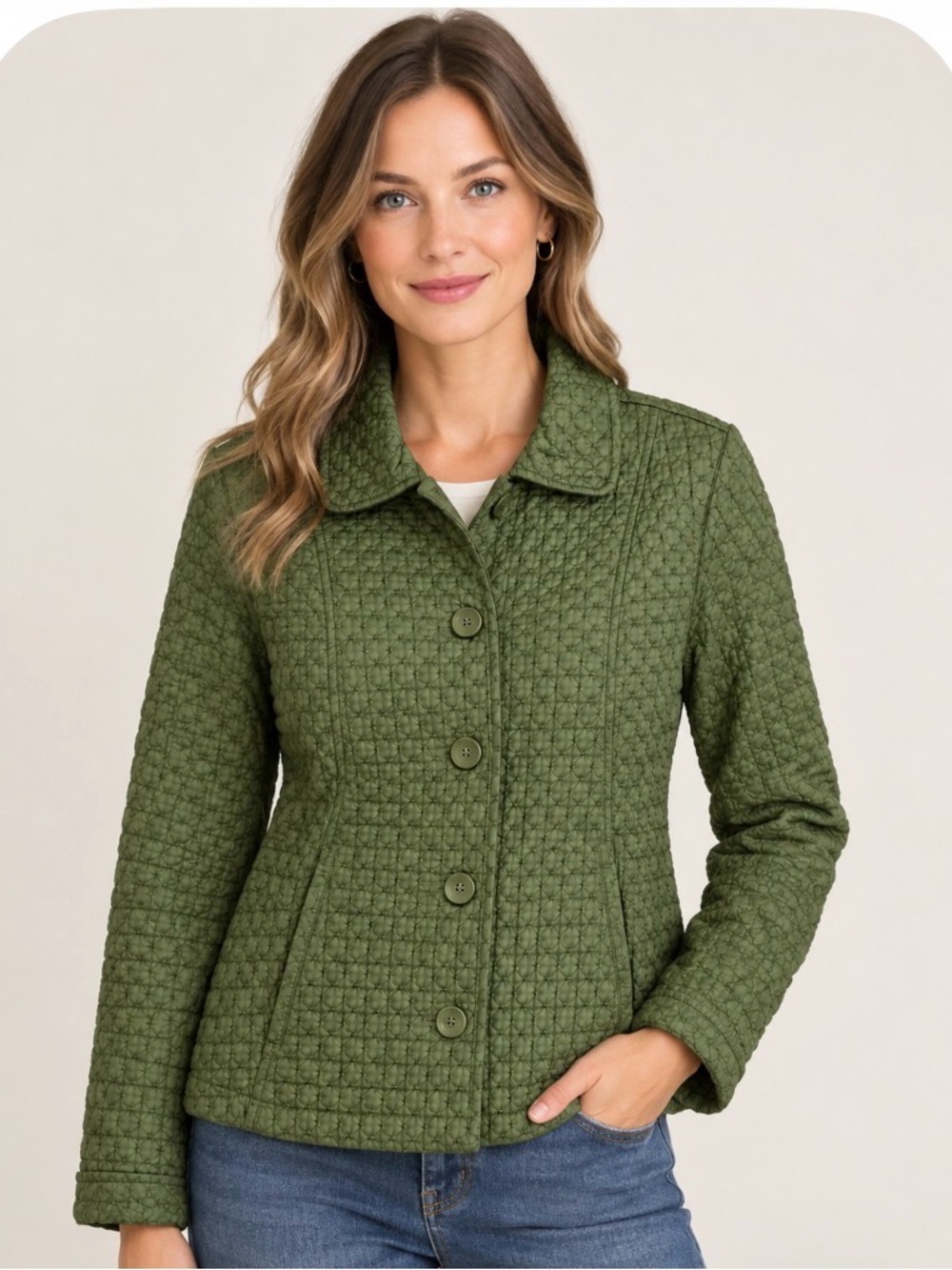 Chico’s Women’s Jacket Quilted Button Up with Pockets Size [S]